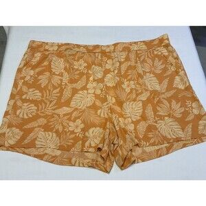 Sonoma Leaf Print Pull On Shorts Orange Size 4X NWT